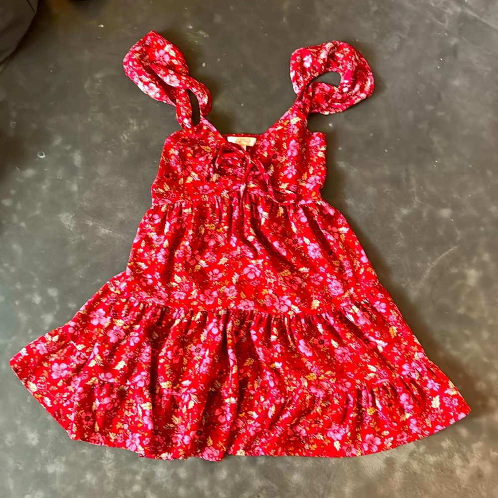 Red floral sundress